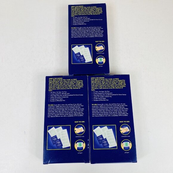Completely Bare Ready Set Wax Strips No Heat Hair Removal Face Bikini Body 3-Pk - Picture 3 of 7